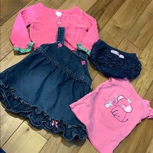 4pc Lot Pink and Denim